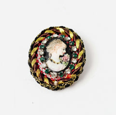 Cameo Pin Brooch Authentic Vintage Jewelry