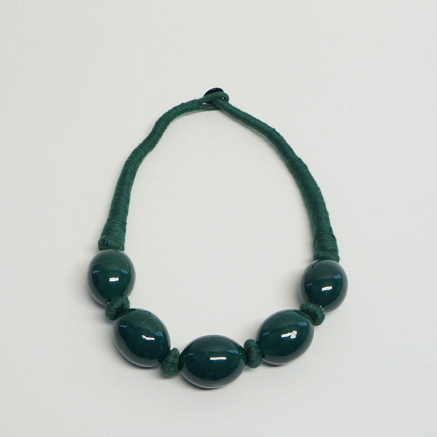 Green Short Necklace Handmade Vintage Jewelry