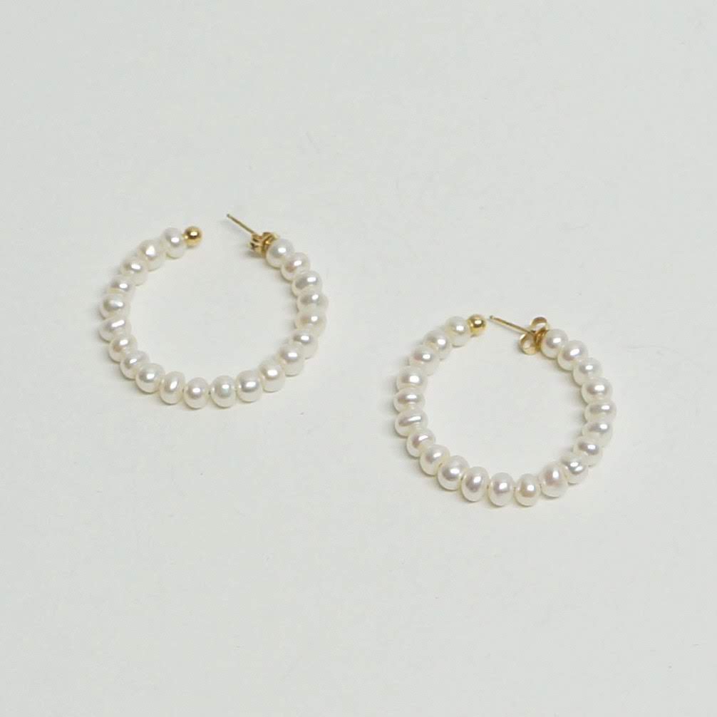 Classic Beaded Hoop Earrings - Contemporary Sustainable Jewelry