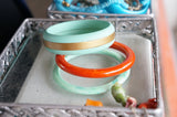 Mint Green Golden Bangle Bracelet Vintage Plastic Jewelry