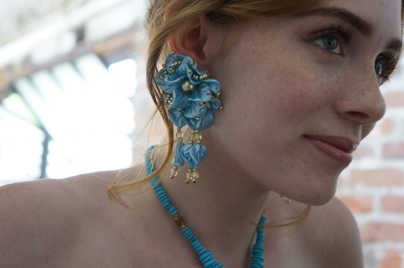 Remarkable Floral OTT earrings Vintage Jewelry
