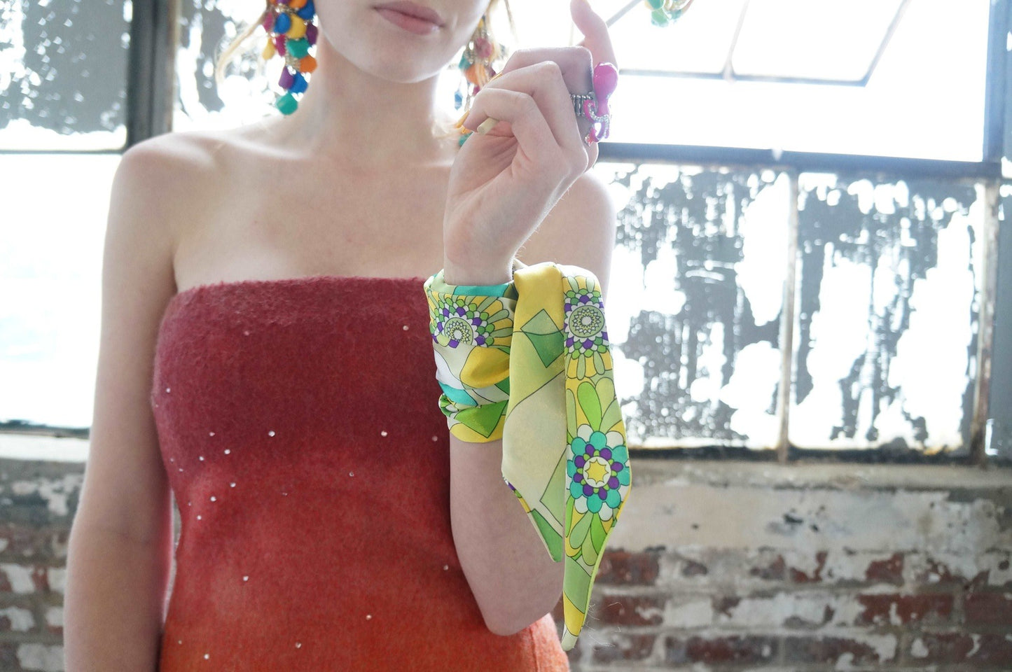 Bold Vintage Jewelry Colorful Plastic Clip on Earrings