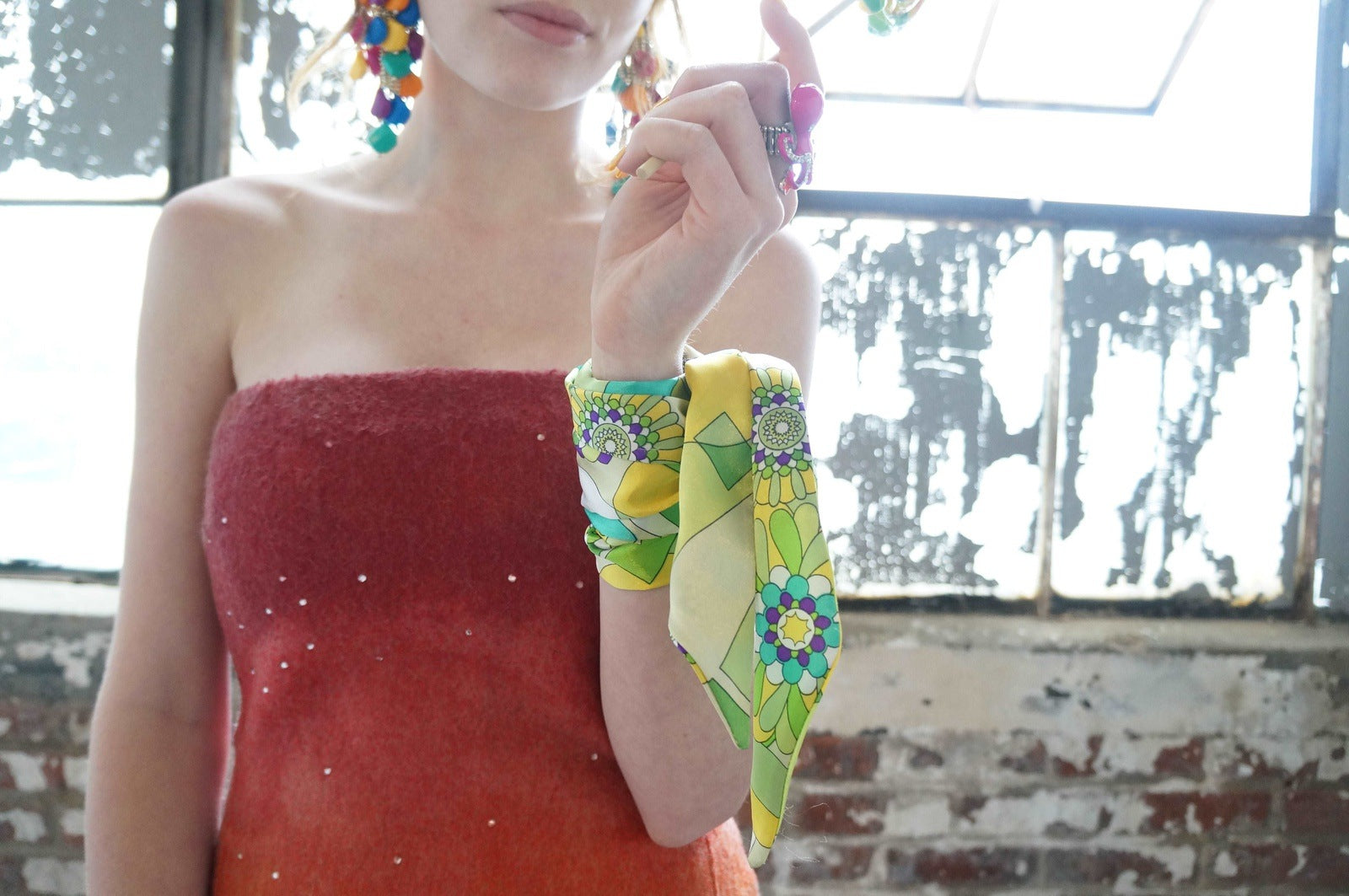 Bold Vintage Jewelry Colorful Plastic Clip on Earrings