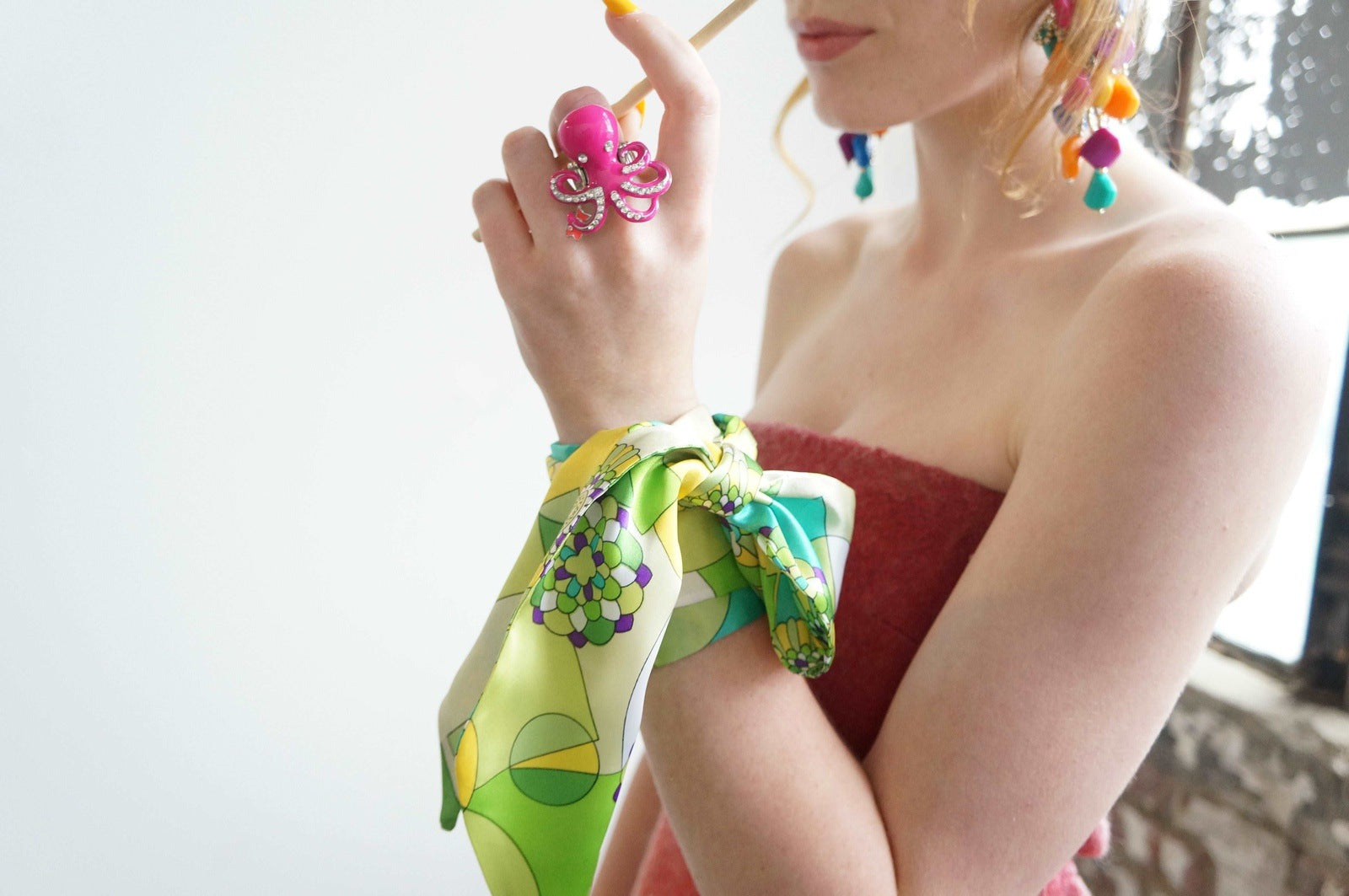 Bold Vintage Jewelry Colorful Plastic Clip on Earrings