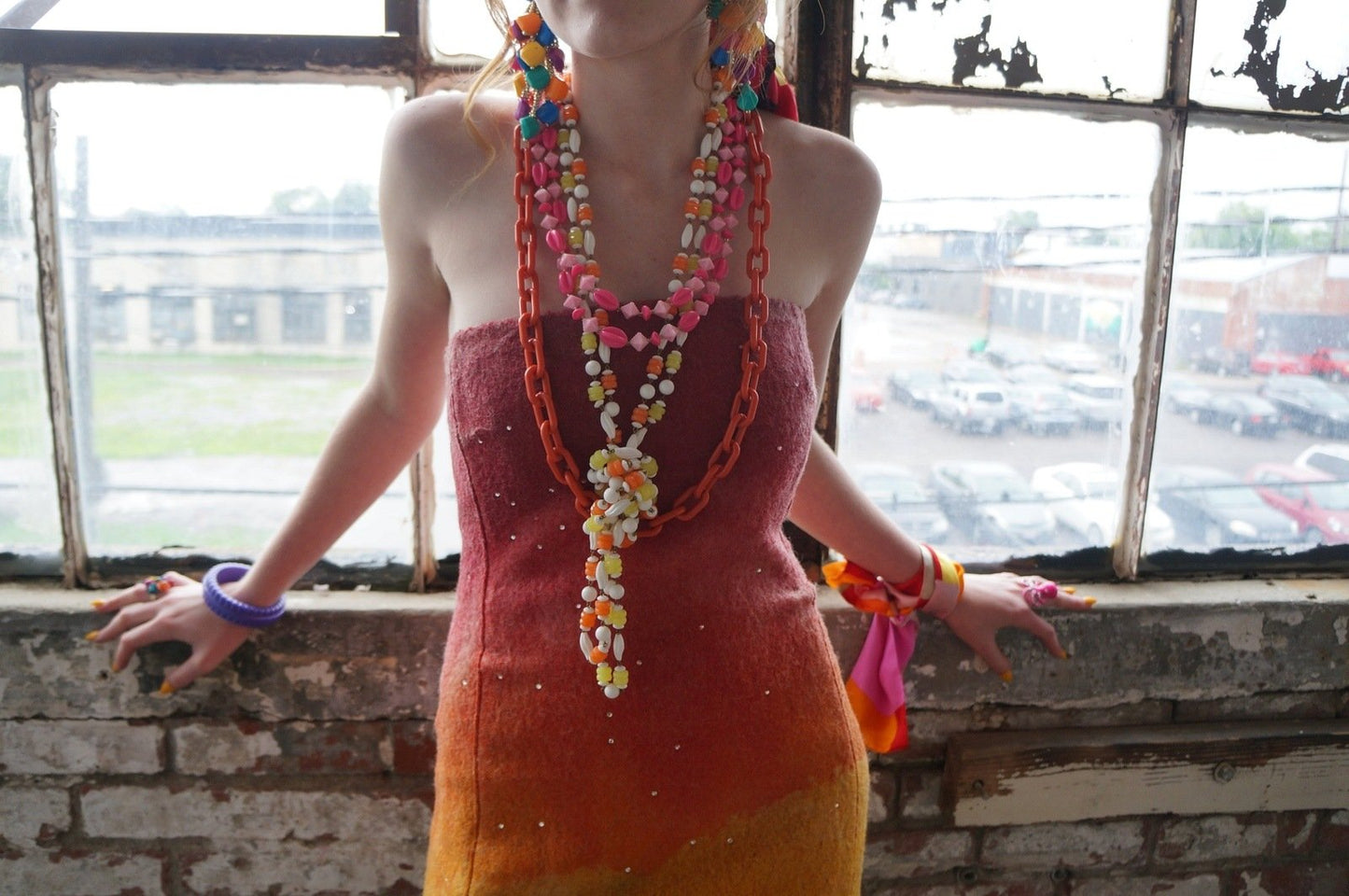 Echo Vibrant Color Scarf Vintage Accessory