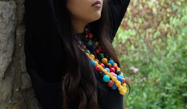 Colorful Beaded Necklace Fun Plastic Jewelry