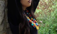 Colorful Beaded Necklace Fun Plastic Jewelry