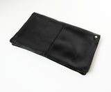 Black Leather Clutch Bag Purse Vintage Accessories