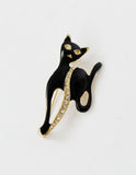 Black Cat Figural Pin Brooch Vintage Jewelry