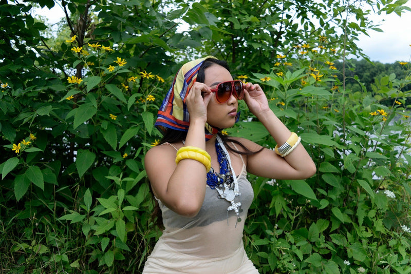 Yellow Bangle Bracelet Vintage Plastic Jewelry