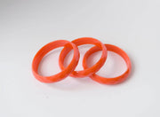 Set 3 Orange Bangle Bracelet Vintage Plastic Jewelry