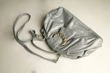 Rivage Vintage Bag Gray Faux Leather Snakeskin Satchel Handbag Shoulder Strap Crossbody