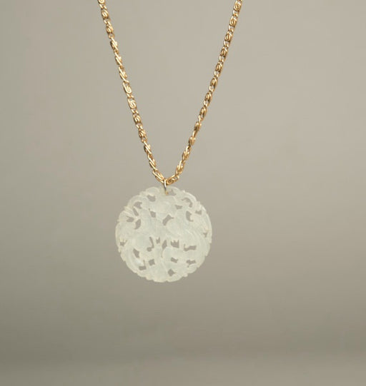 Intricate Carved Bird Pendant 12KT Gold Filled Chain Necklace Vintage Jewelry