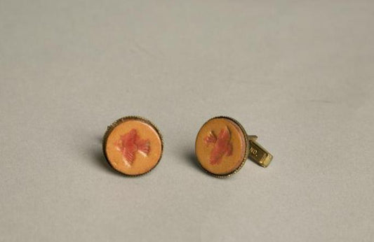 Vintage Cuff Link American Eagle Bird Unisex Leather Accessory