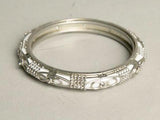 Ethnic Vintage Jewelry Milk White Bangle Bracelet Silver Ornaments