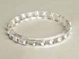 Translucent Lucite Bangle with embedded Rhinestones Plastic Vintage Jewelry