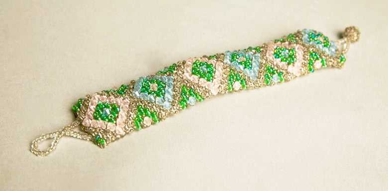 Dazzling Handmade Jewelry Heavy Beaded Bracelet Wonderful Craftsmanship