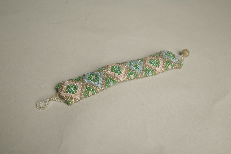 Dazzling Handmade Jewelry Heavy Beaded Bracelet Wonderful Craftsmanship