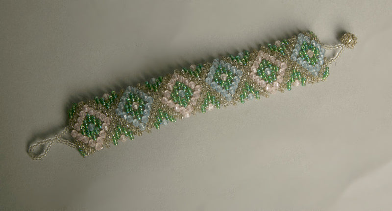 Dazzling Handmade Jewelry Heavy Beaded Bracelet Wonderful Craftsmanship