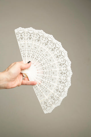 Plastic Brise Fan Articulated Ivory-like Plastic hand Held Fan Accessory