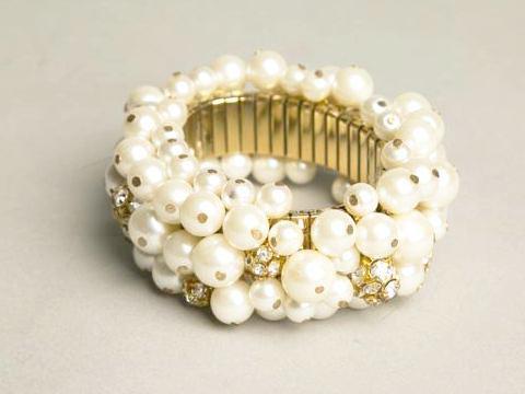 Cha Cha Beaded Bracelet Pearls Vintage Jewelry