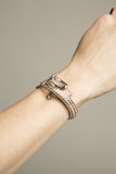 Pink Alligator Bracelet Hinged Cuff Novelty Vintage Jewelry