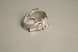 Pink Alligator Bracelet Hinged Cuff Novelty Vintage Jewelry