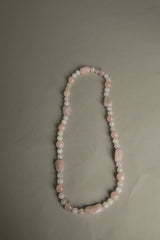 Pink Stone Necklace Set Genuine Agatha Rocks Lariat Scarf Jewelry handmade in Brazil