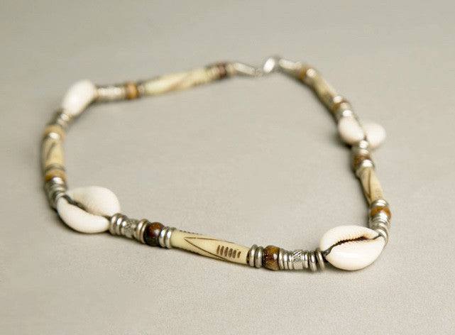 Ethnic Shell Beaded Necklace Vintage Jewelry Unisex Man Short Necklace