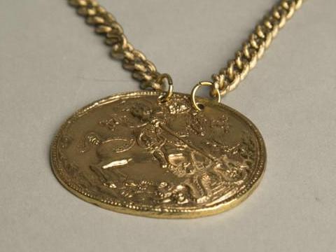 Alva Museum Golden Chain Necklace Dragon Pendant Vintage Jewelry ESPOSITO