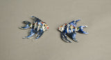 Whimsical Vintage Double Clips Fur Pin Set Fish Novelty Jewelry