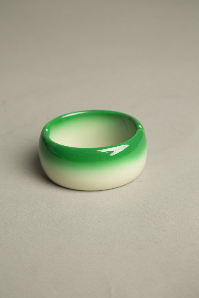 Green Ombre Resin Bangle Hinge Plastic Bracelet Jewelry