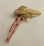 Butterfly Hair Pin Plastic Brass Vintage Accessories made in France