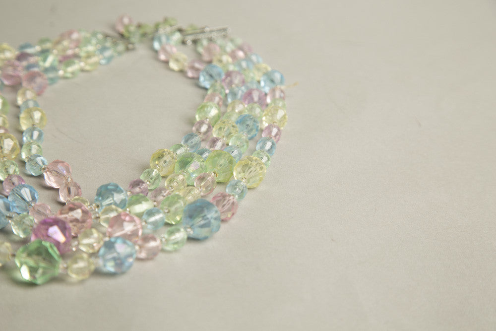 Multicolored Crystal Necklace Vintage Jewelry made in Western Germany