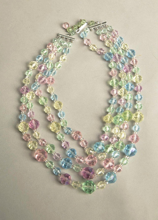 Multicolored Crystal Necklace Vintage Jewelry made in Western Germany