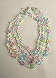 Multicolored Crystal Necklace Vintage Jewelry made in Western Germany