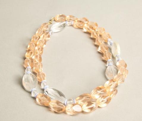 Monet Vintage Plastic Jewelry Lucite Necklace Translucent Beads