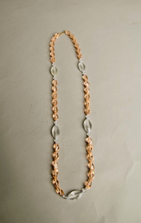 Monet Vintage Plastic Jewelry Lucite Necklace Translucent Beads