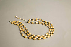 Plastic Vintage Jewelry Yellow Beaded Short Necklace