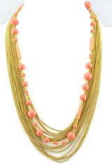 Sugar Gay Isber Swarovski Coral Pearls Necklace Contemporary Jewelry