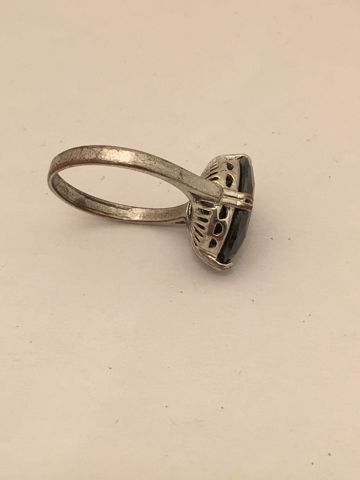 Black Solitaire Cocktail Ring