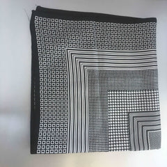 Black and White Multi-Patterned Scarf Vintage Accessory