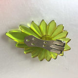 Bakelite Prystal Floral Dress Clip - A Rare Early-20th Century Vintage Treasure