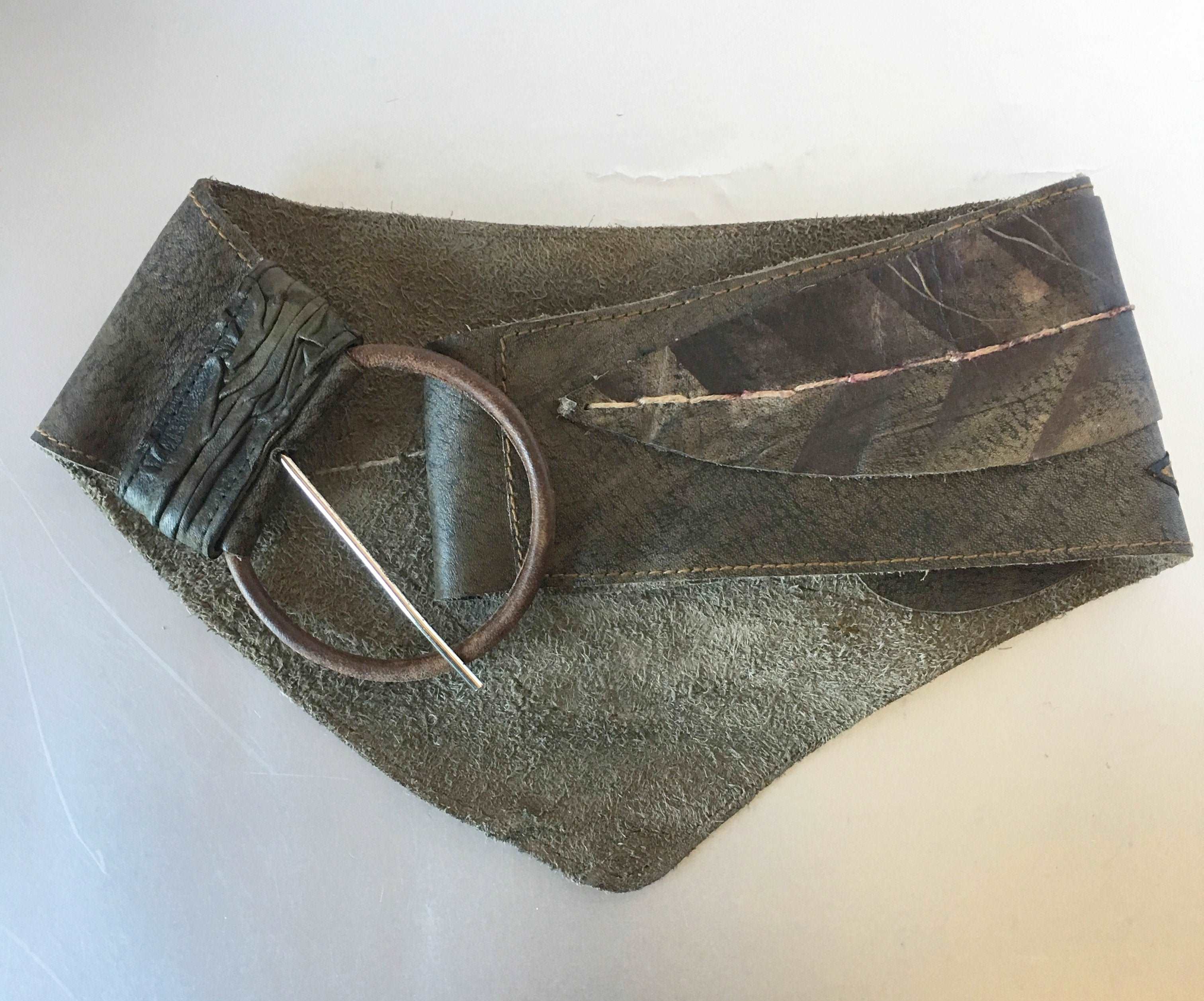 Bohemian Wide Leather Belt Handmade Vintage Accessories