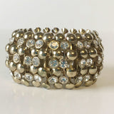 Bold Faux Diamond Rhinestones Expandable Bracelet Vintage Jewelry