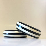 Black and White Striped Bangle Bracelet Contemporary Jewelry