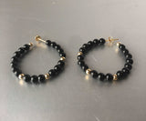 Classic Beaded Hoop Earrings - Contemporary Sustainable Jewelry