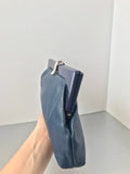 Navy Italian Leather Clutch Bag Vintage Accessories