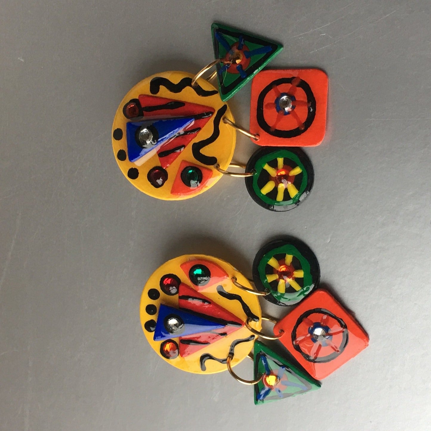 Mami Abstract Colorful Handmade Earrings Vintage Jewelry