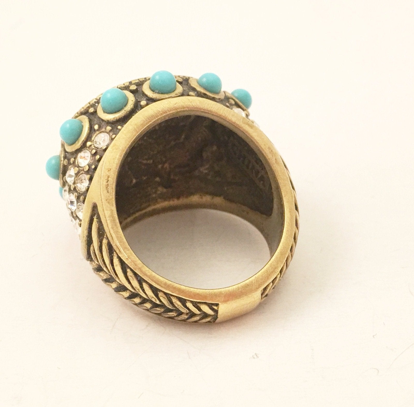 Heidi Daus Jewelry Swarovski Crystal Turquoise Onyx Ring